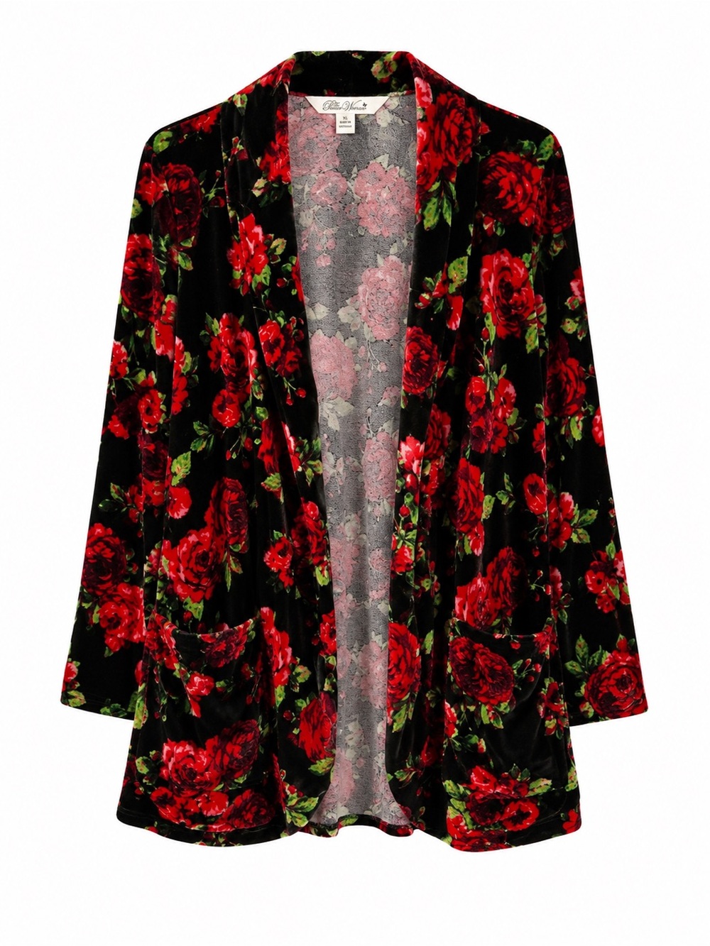 The Pioneer Woman Floral Open Front Blazer XL | Crushed Velvet